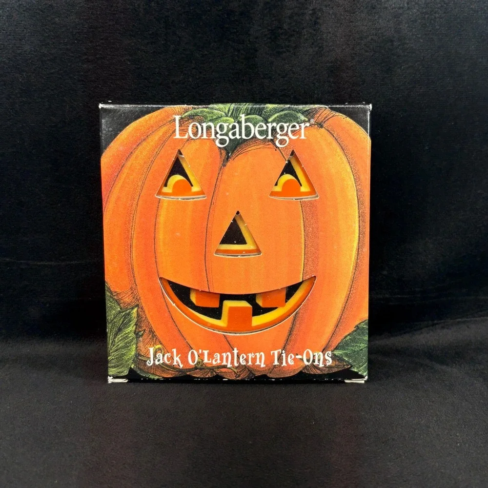 Longaberger 2000 Jack O'Lantern Tie-Ons Halloween Decor Pumpkin Face‎ #37800 NEW